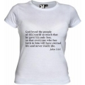 Tricou alb femei, Ioan 3.16 -engleza